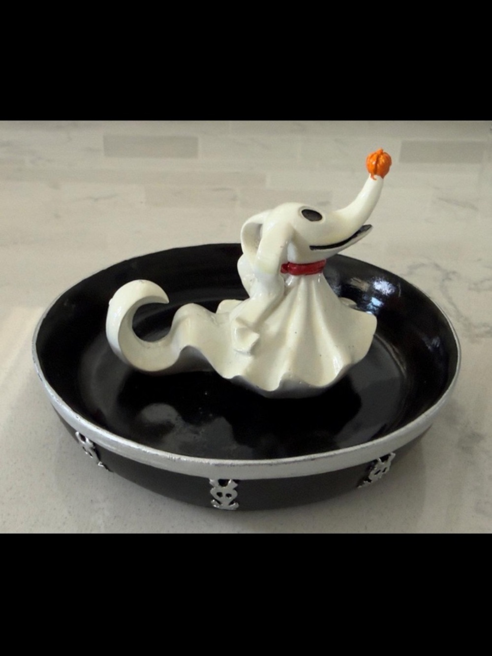 Disney Nightmare Before Christmas ZERO Ghost Dog Figurine on Trinket Tray